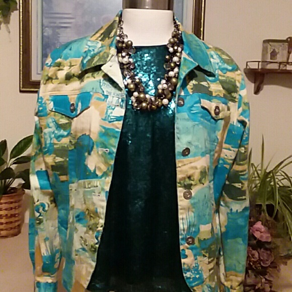 Top, Rue 21 Emerald Green Sequined Tank Top - Picture 3 of 8